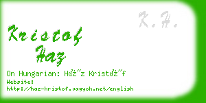 kristof haz business card